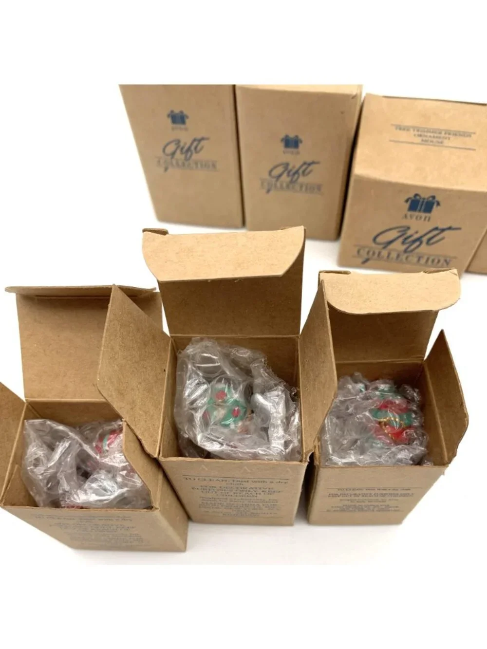 Set Of 7 Avon Gift Collection Christmas Ornaments w/ Boxes Nutcracker Elves